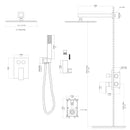 Dual Shower Head System With Square Rain Shower And Rough In Valve by HouseOfZazla