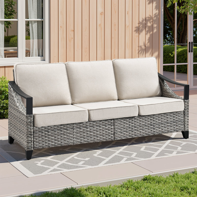 73.4" Wide Outdoor Wicker Sofa, photo 10 of 10