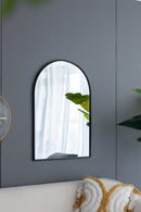24" x 36" Black Arched Mirror with Metal Frame, Wall Mirror for Living Room Bedroom Entryway