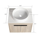 24 " Modern Design Float Bathroom Vanity With Ceramic Basin Set, Wall Mounted White Oak Vanity With Soft Close Door,KD-Packing,KD-Packing,2 Pieces Parcel(TOP