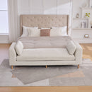 Modern Upholstered End Of Bed Bench With Armrests by HouseOfZazla