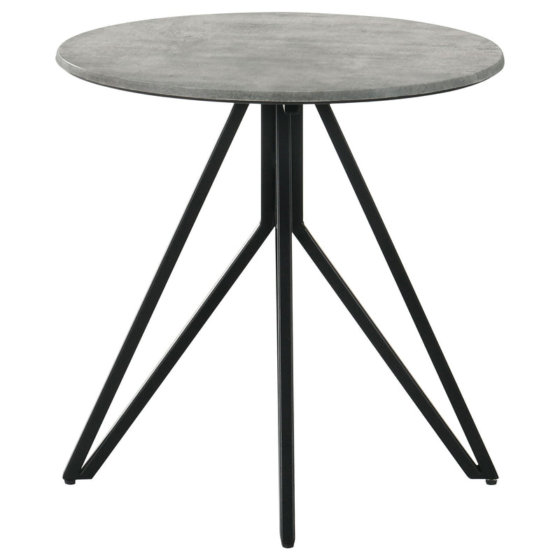 Hadi 3-piece Round SmartTop Coffee and End Table Set Cement, photo 6 of 7