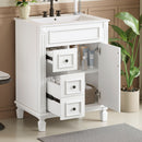 Bathroom Vanity With Sink, Compact Cabinet & 2 Drawers And Adjustable Shelf by Unique Piece Furniture