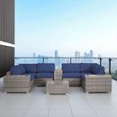 Modern Patio Rattan Sectional Set With Cushions by Unique Piece Furniture