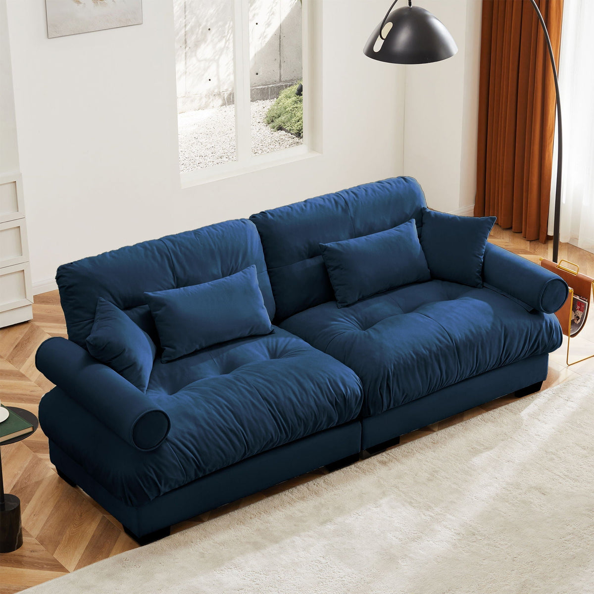 Modern Oversize Sofa With Cloud Like Comfort, Featuring Waist And Throw Pillows, photo 27 of 28