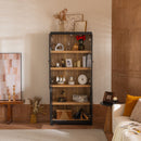 Mid Century Modern Style Tall Display Cabinet With Glass Doors For Collectibles - Black by Unique Piece Furniture