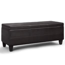 Avalon - Lift Top Rectangular Storage Ottoman - Tanners Brown by HouseOfZazla