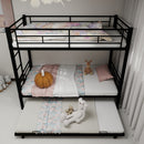 Metal Bunk Bed For Kids, Convertible Bedframe With Ladders & Guardrail by HouseOfZazla