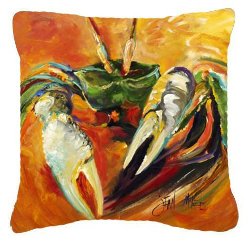 Small Orange Crab Canvas Fabric Decorative Pillow JMK1251PW1414