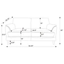 Dania - Upholstered Crescent Loveseat With Curved Tufted Arms - Rust