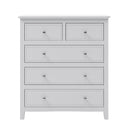 5 Drawers Solid Wood Chest in White