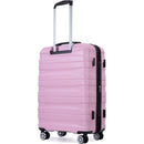 3 Piece Luggage Sets PC Lightweight & Durable Expandable Suitcase with Two Hooks, Double Spinner Wheels, TSA Lock, (21/25/29) Pink