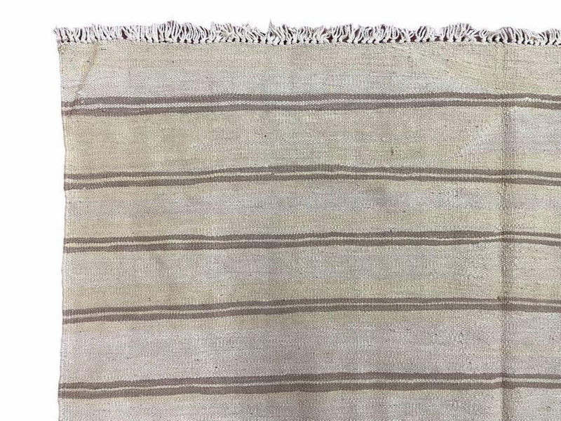 5x8 Turkish Kilim Rug, Flatweave Carpet, Striped Blanket, Southwestern Design, New, Gray, Wool, High Quality, Hand-Knotted
