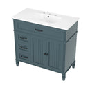 Bathroom Vanity With Sink, 2 Doors 2 Drawers, Freestanding Design by HouseOfZazla