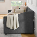 Upholstered Tufted Daybed With 2 Drawers, Waved Arms by HouseOfZazla