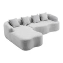 Modular L-Shape Sectional Sofa With Curved Chaise by Unique Piece Furniture