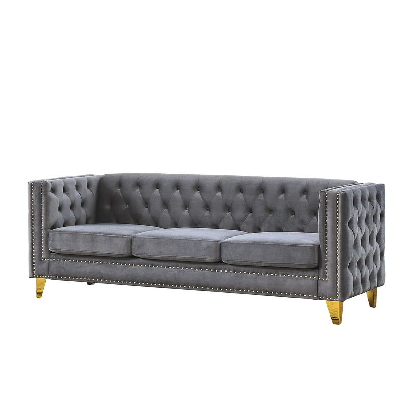3-seater + 2-seater Combination sofa.GREY VELVET