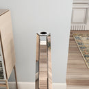 Handmade Silver Glass Floor Vase with Mirrors and MDF, 29.92 Inches Tall