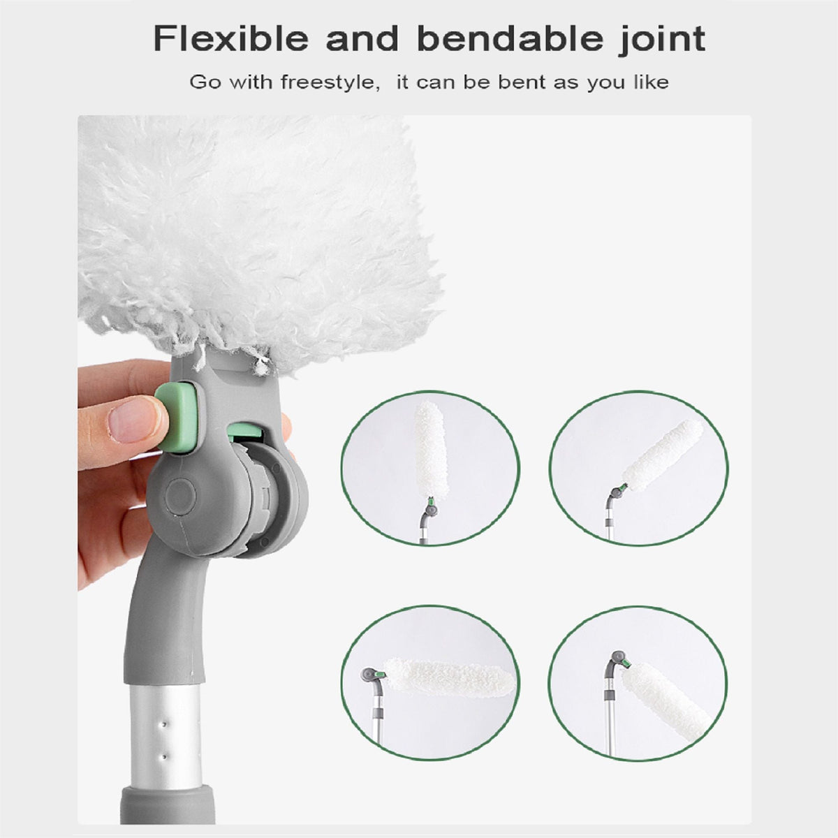 Long Handle Duster With Extension Bar, Home Dust Collector - White, photo 8 of 10