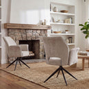 Dining Chair With Soft Cushion And 360° Rotation, Comfortable Armrest For Kitchen (Set of 2) - Gray by HouseOfZazla