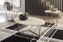 Tarica - Occasional Table Set (Set of 3) - White / Metallic