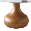 Round Dining Table 53" With Lazy Susan - Walnut / White by HouseOfZazla