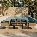 Aluminum Frame Large 4-Piece Outdoor Patio Furniture Set for 5 Person by HouseOfZazla
