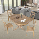 Modern Dining Table Set For 4, Round Table And 4 Kitchen Room Chairs, 5 Piece Kitchen Table Set For Dining Room, Dinette, Breakfast Nook by HouseOfZazla