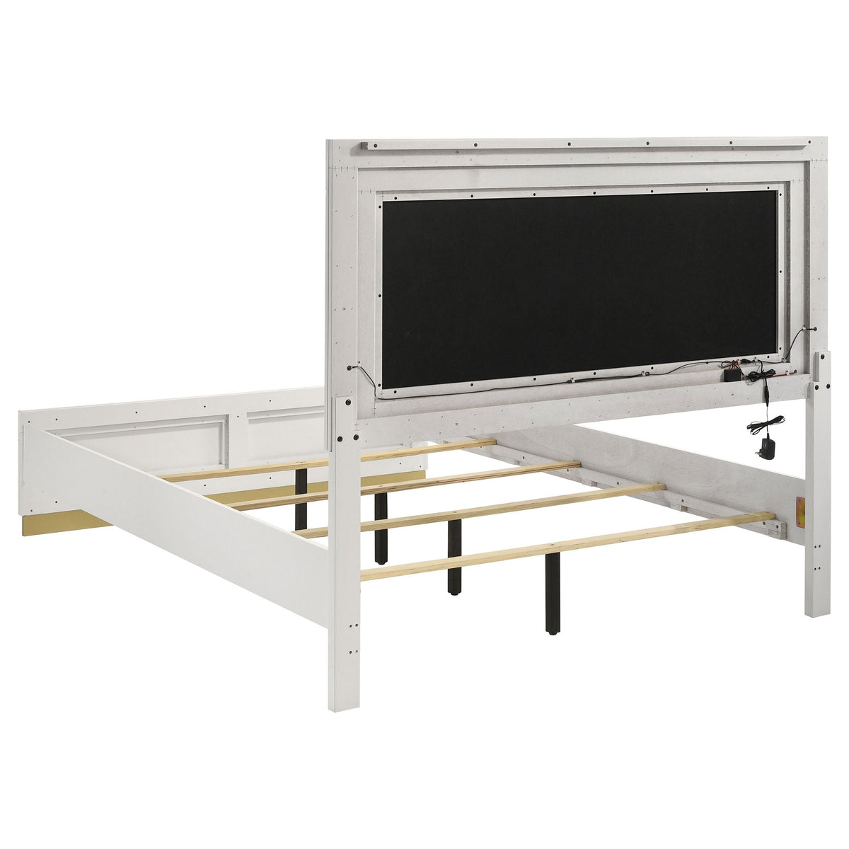 Caraway Wood Queen LED Panel Bed White, photo 6 of 7