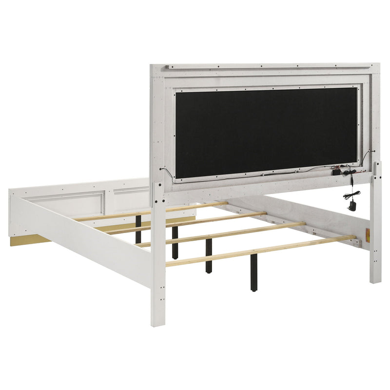 Caraway Wood Queen LED Panel Bed White, photo 6 of 7