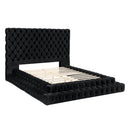 Tufted Oversized Headboard Platform Bed With Fully Upholstered Frame by HouseOfZazla