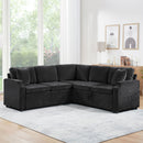 Modern L Shaped Sectional Sofa Bed With Hidden Storage Upholstery by HouseOfZazla