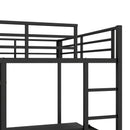 Full XL Over Twin Metal Bunk Bed with Folding Desk and Closet