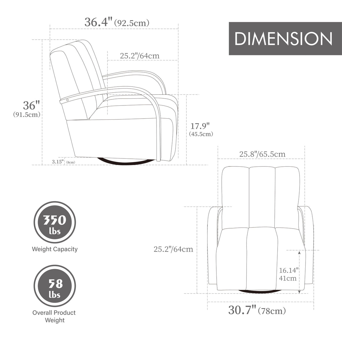 360° Swivel Accent Chair With Armrests, photo 7 of 8