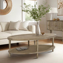 Bedford - Oval Coffee Table With Shelf - Natural by Unique Piece Furniture