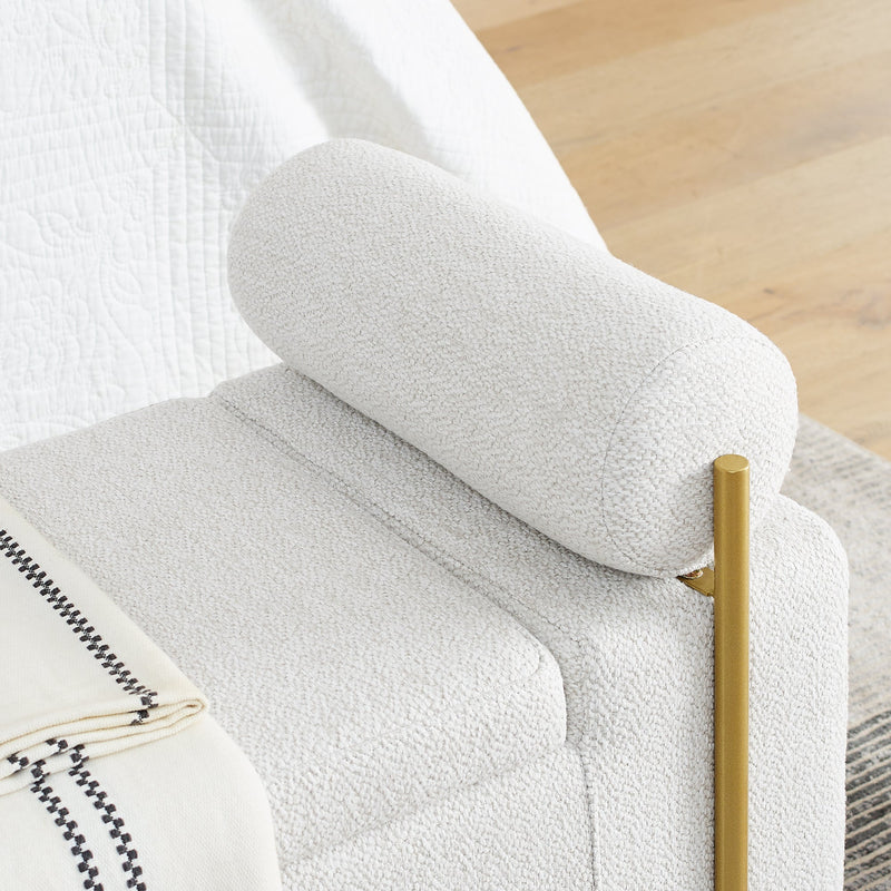 Walker Edison | Minimalist Upholstered Linen Storage Bench