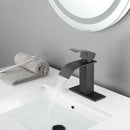 Waterfall Spout Bathroom Sink Single Handle Faucet with Pop-Up Drain