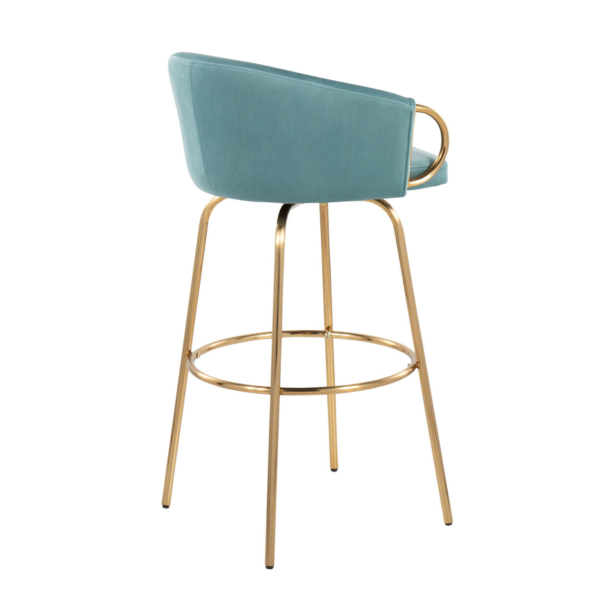 Claire - Contemporary / Glam Fixed Height Bar Stool (Set of 2) Round Footrest (Set of 2), photo 14 of 16