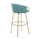 Claire - Contemporary / Glam Fixed Height Bar Stool (Set of 2) Round Footrest (Set of 2) by HouseOfZazla