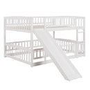 Low Bunk Bed With Slide, Fence And Ladder by HouseOfZazla