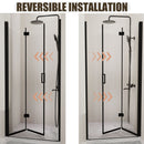 Semi Frameless Bifold Pivot Shower Door, Reversible Installation by HouseOfZazla