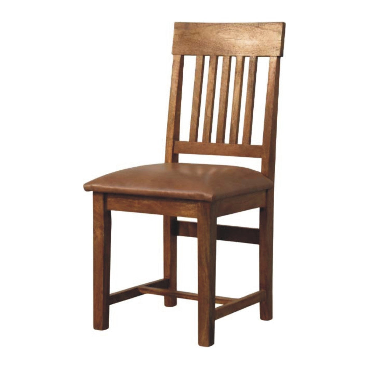 Solid Wood Leather Slatted Dining Chair, photo 4 of 10
