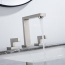 8 inch Widespread Bathroom Faucet Matte Black Bathroom Faucets for Sink 3 Hole Brass 2 Handle Lavatory Square Faucet Modern rv Bathroom Faucets