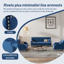 78" Modern Sofa Dutch Plush Upholstered Sofa with Metal Legs, Button Tufted Back Blue