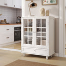 Minimalist Buffet Cabinet With Double Glass Doors And Drawer by HouseOfZazla