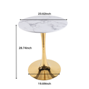 White Marble Tulip Dining Table with Golden Legs