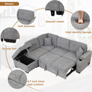 Sleeper Sofa Bed, 2 In 1 Pull Out Sofa Bed L Shape Couch With Storage Ottoman For Living Room, Bedroom Couch And Small Apartment by Unique Piece Furniture