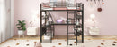 Loft Bed With 4 Layers Of Shelves And L-Shaped Desk, Stylish Metal Frame Bed With A Set Of Sockets, USB Ports And And Wireless Charging by HouseOfZazla