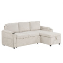 Convertible L Shaped Sofa Couch With Storage, Cup Holders, USB Ports by HouseOfZazla