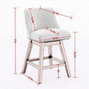 Counter Height Swivel Barstools, 26'' H Seat Height Upholstered Bar Stools (Set of 2), Fabric by HouseOfZazla